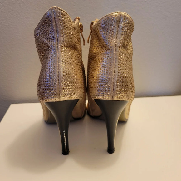 Nordstrom Lady Couture Lucky Rhinestone Metallic Stiletto Bootie - Picture 5 of 11